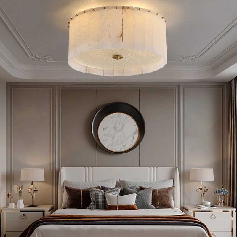 Antizer Modern Drum Alabaster Ceiling Light