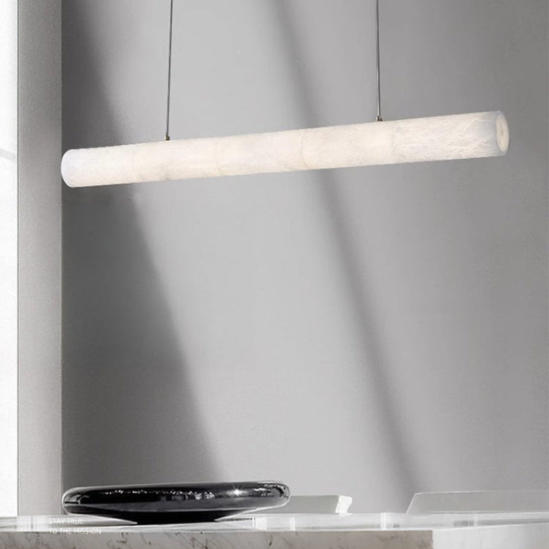 Antizer Minimalist Alabaster Tube Linear Pendant Light