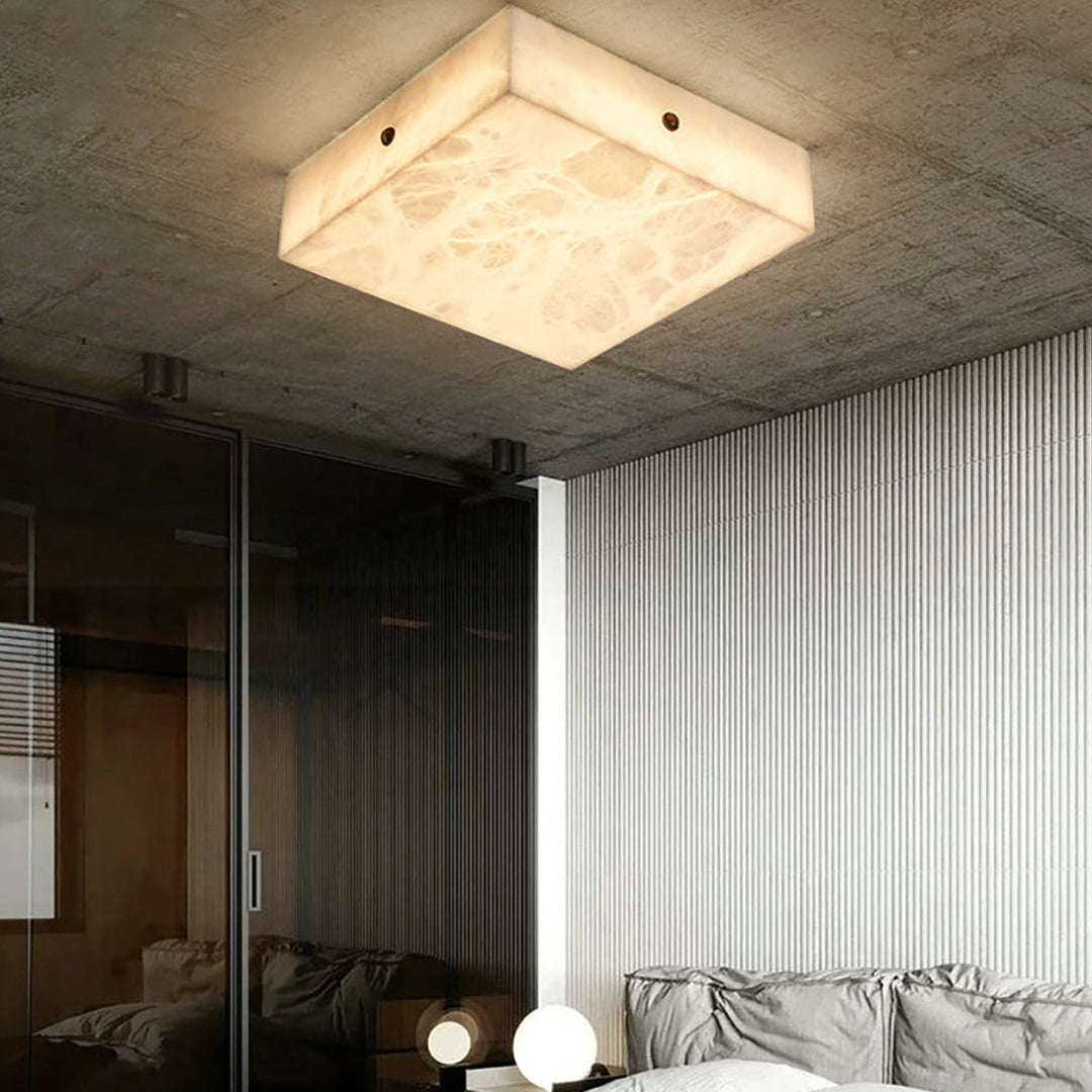 Antizer Minimalist Alabaster Square Ceiling Light