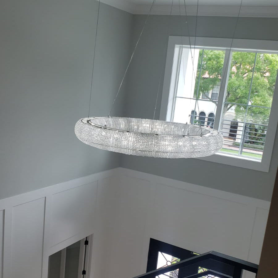 Antizer Luxury Art Halo Crystal Chandelier