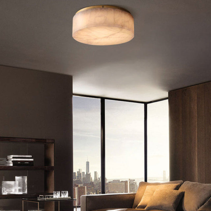 Antizer Minimalist Round Alabaster Ceiling Light