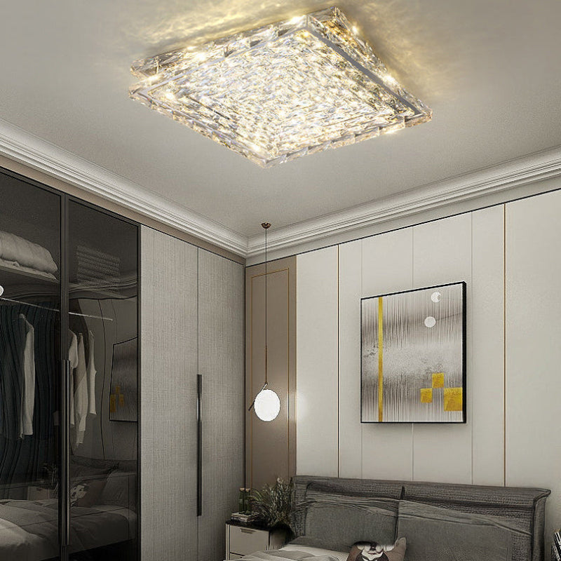 Antizer Modern Rectangle Crystal Ceiling Light