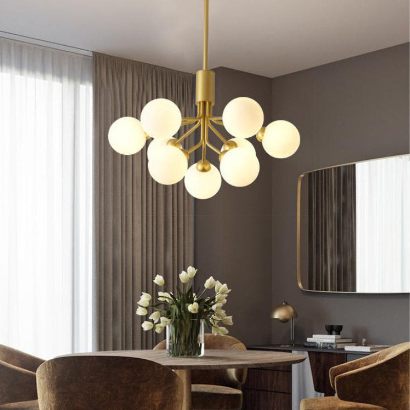 Antizer Modern Frosted Glass Globe Chandelier
