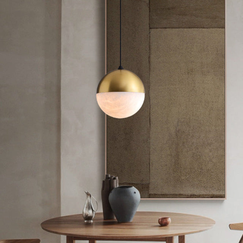Antizer Modern Alabaster Globe Pendant Light