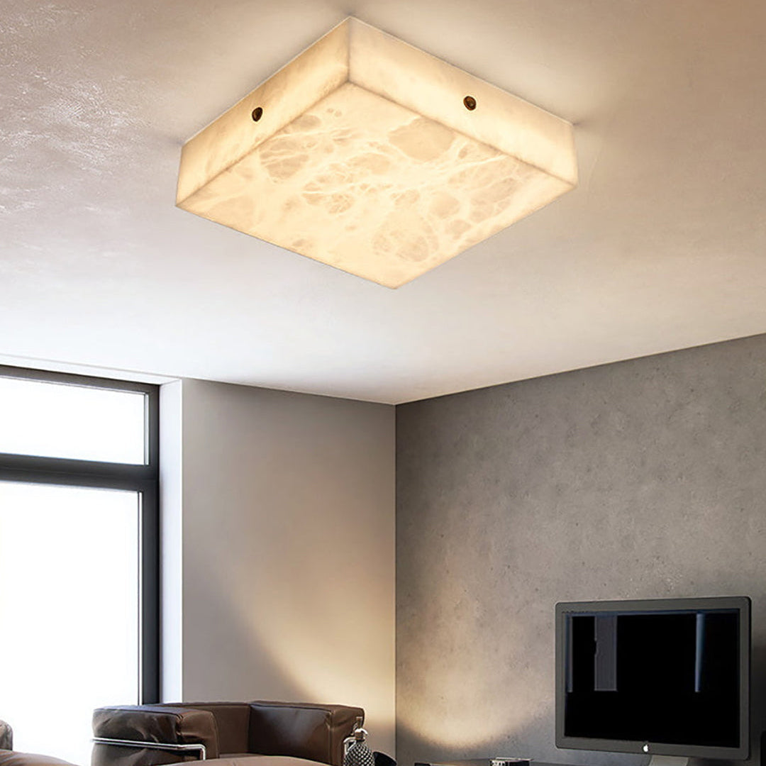 Antizer Minimalist Alabaster Square Ceiling Light