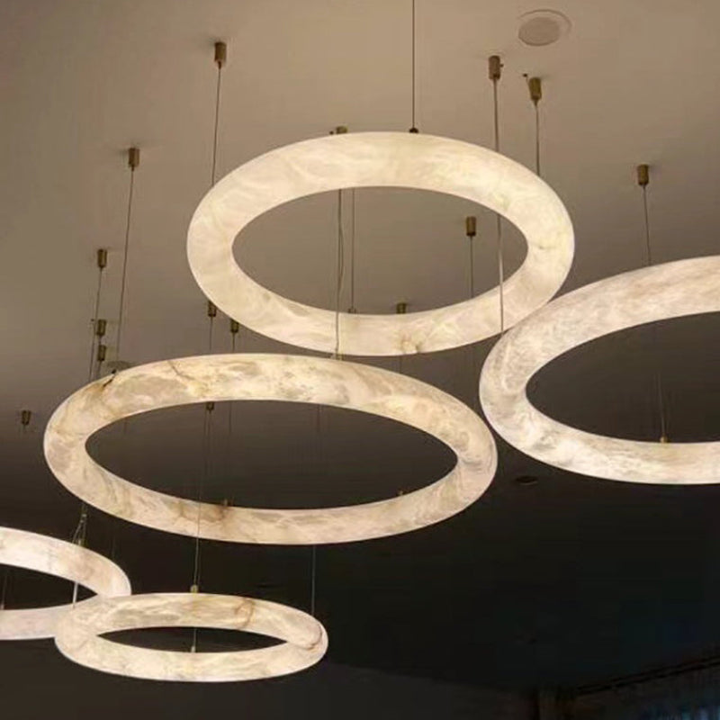Antizer Modern Alabaster Circle LED Chandelier