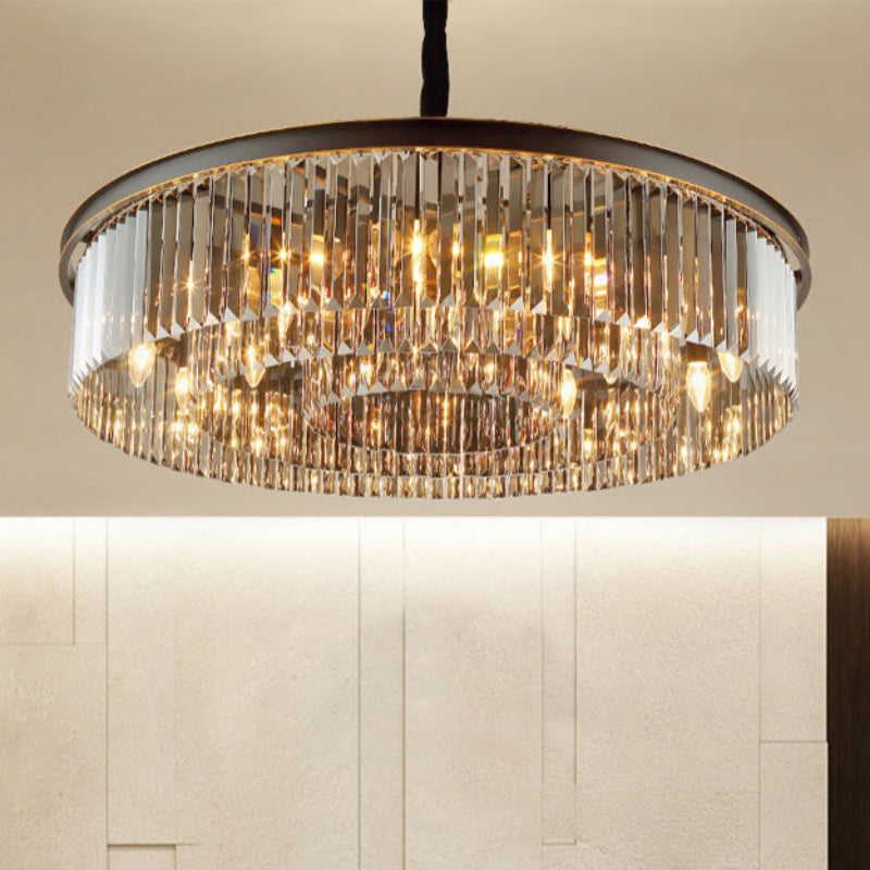 Antizer Smoked Crystal Round Chandelier