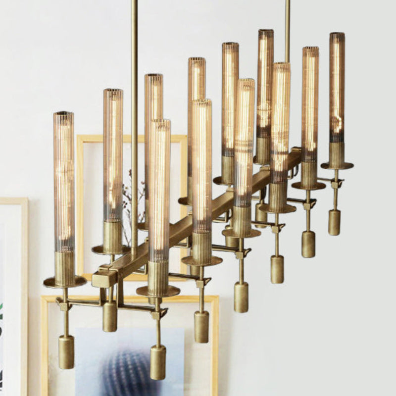 Antizer Candelabra Linear Glass Tube Chandelier