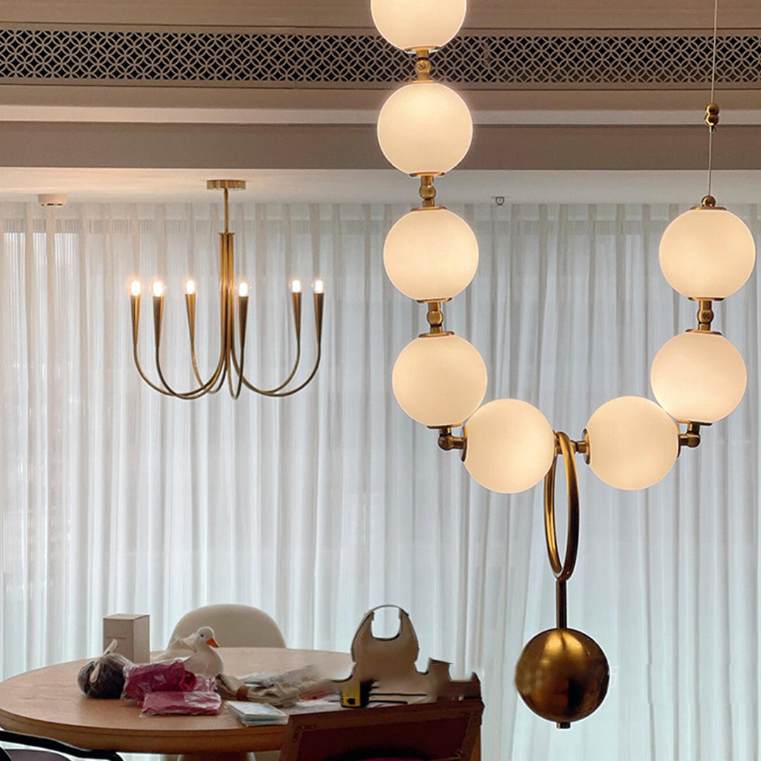 Antizer Art Deco V-Pearl Adjustable Chandelier
