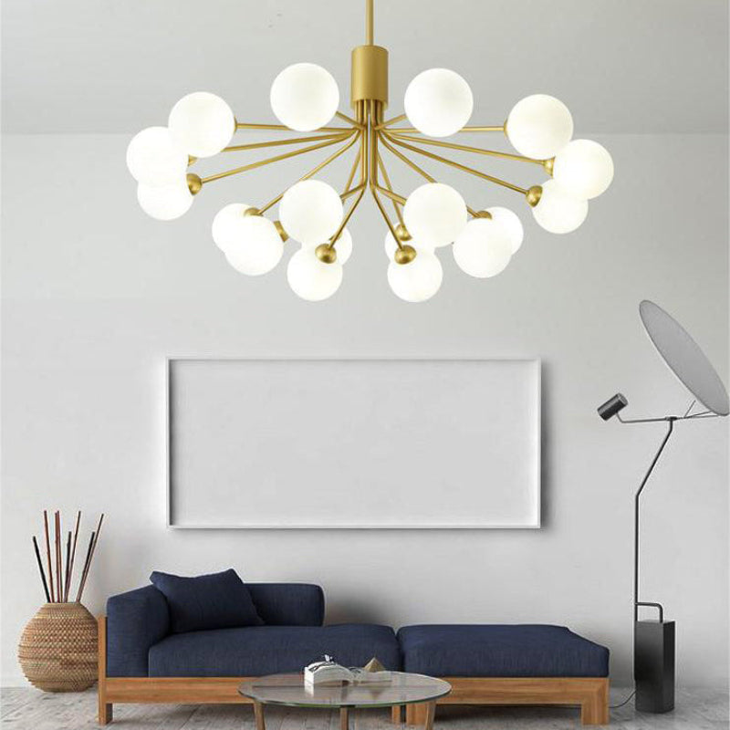 Antizer Modern Frosted Glass Globe Chandelier