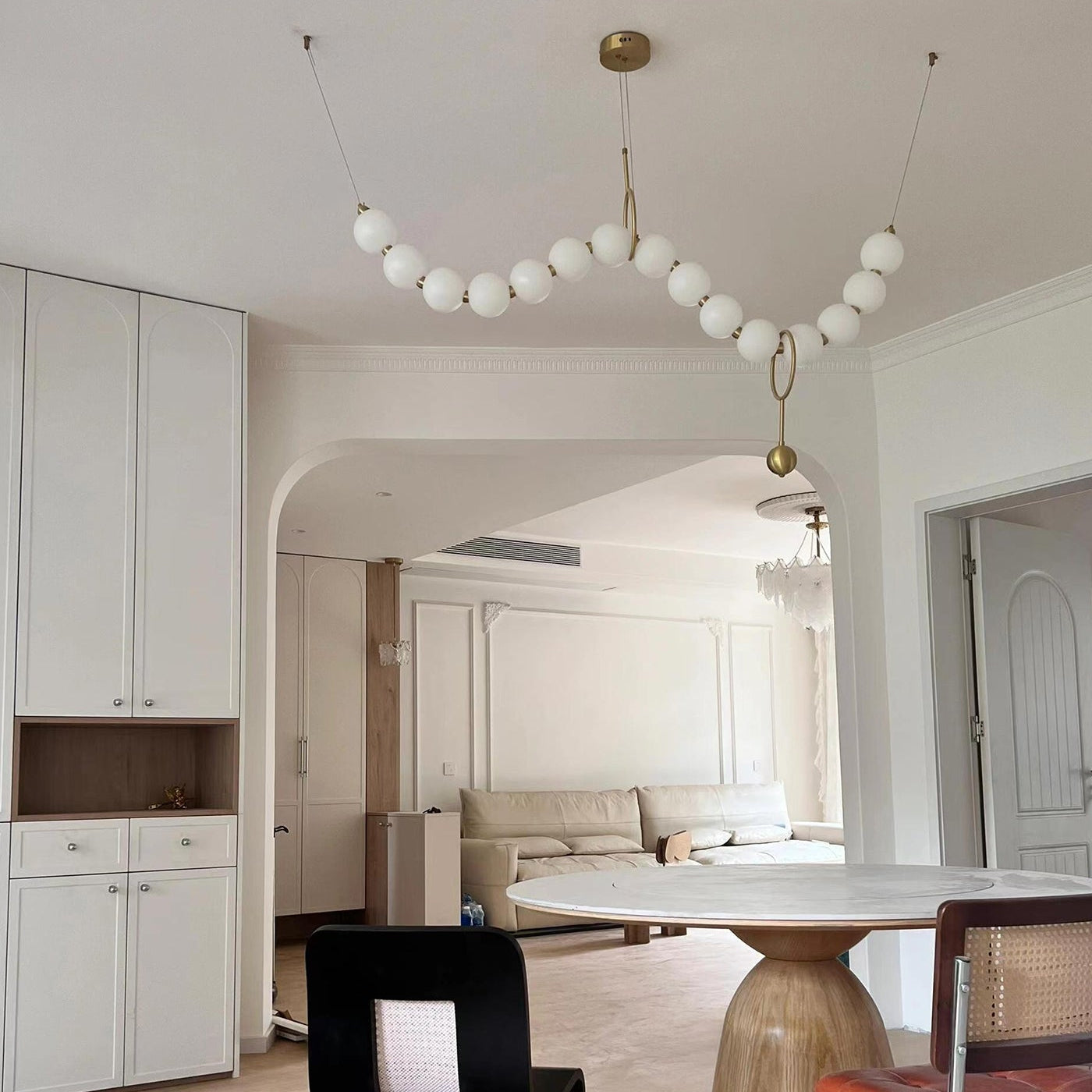 Antizer Art Deco Adjustable Pearl Chandelier