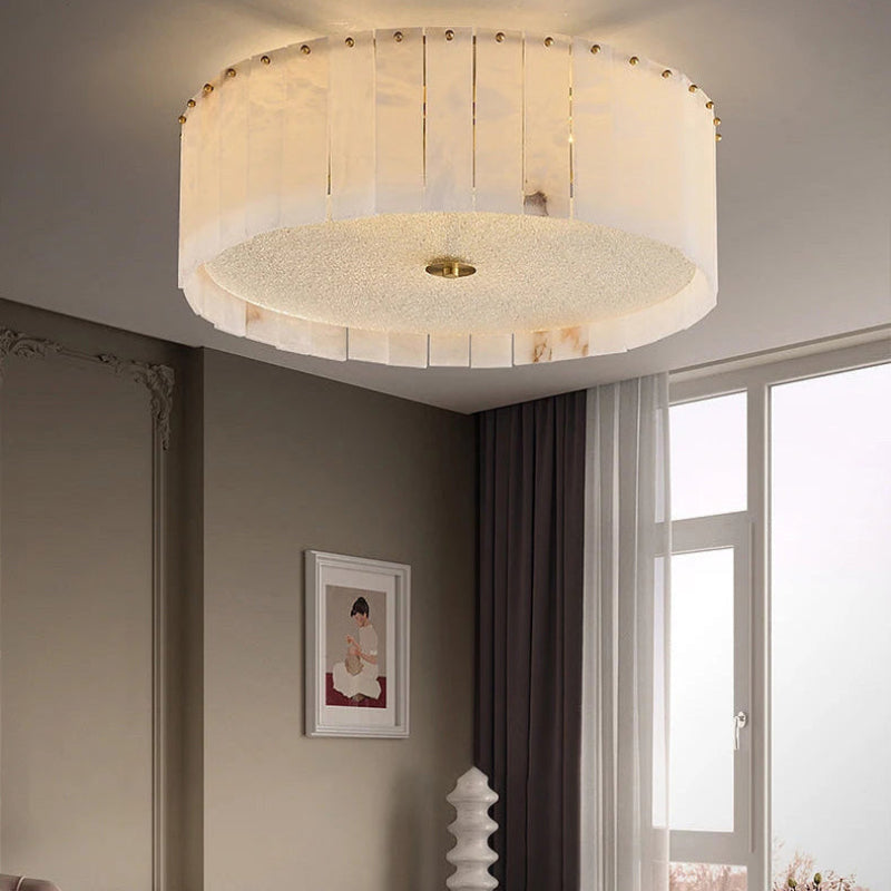 Antizer Modern Drum Alabaster Ceiling Light