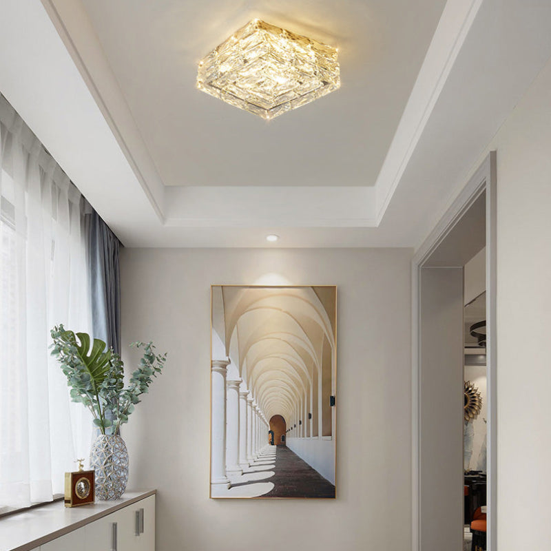 Antizer Modern Square Crystal LED Ceiling Light