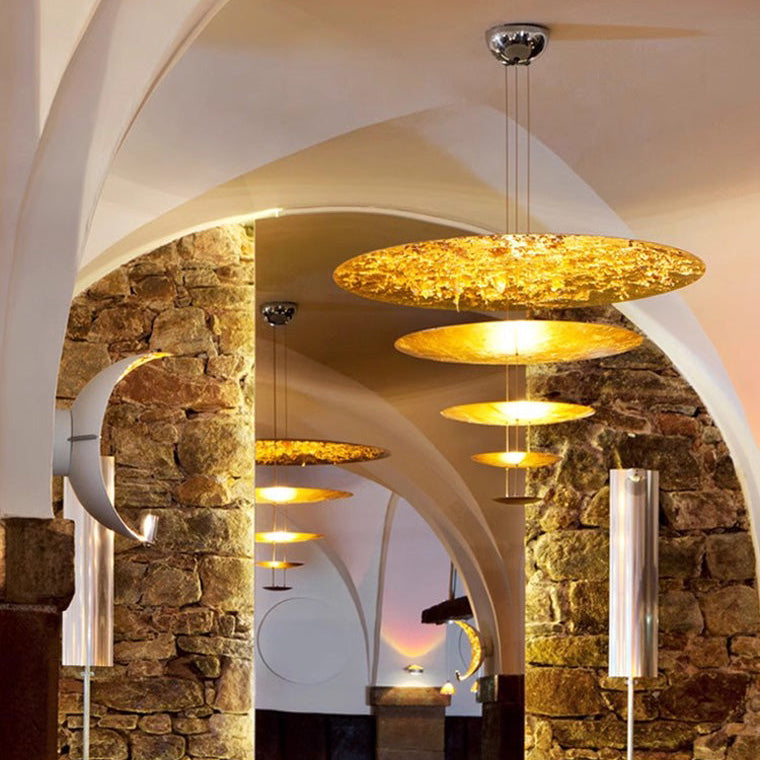 Antizer Gold Tiered Discs Chandelier