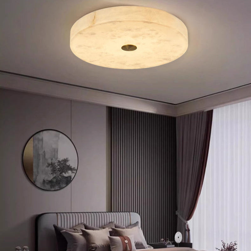 Antizer Modern Round Alabaster Ceiling Light