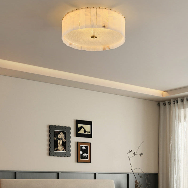 Antizer Modern Drum Alabaster Ceiling Light