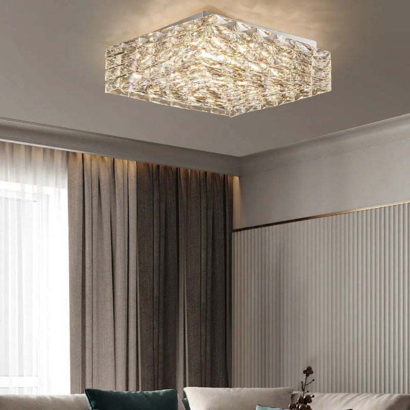 Antizer Modern Square Crystal LED Ceiling Light