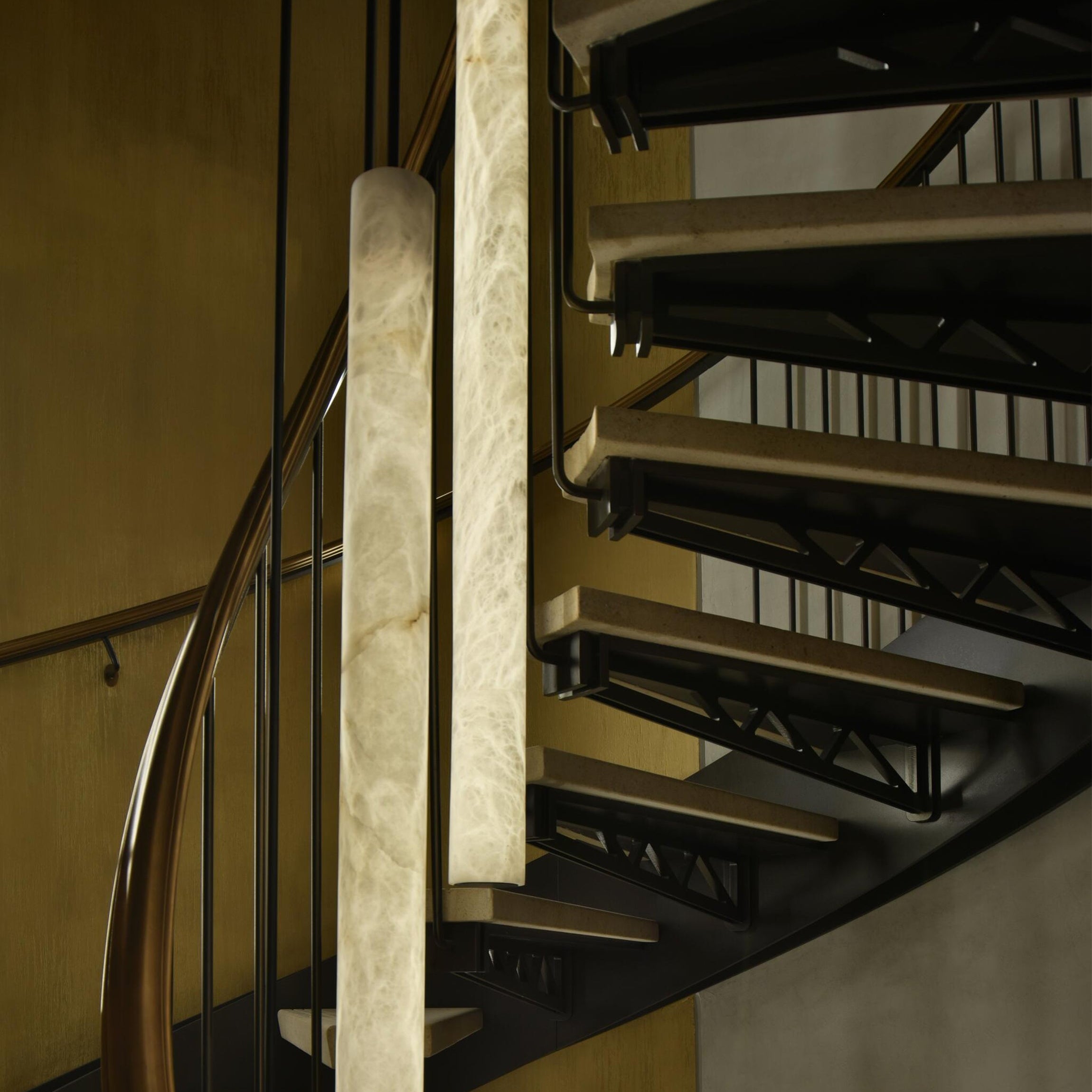 Antizer Minimalist Alabaster Tube Pendant Light