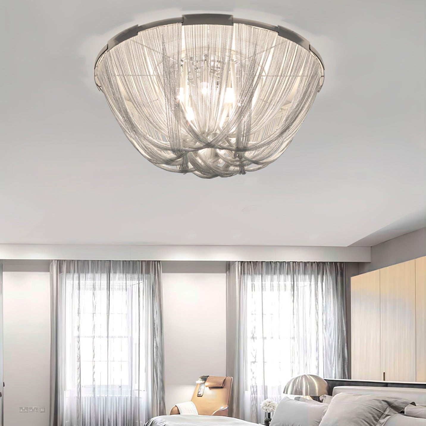 Antizer Luxury Chain Tassel Ceiling Light