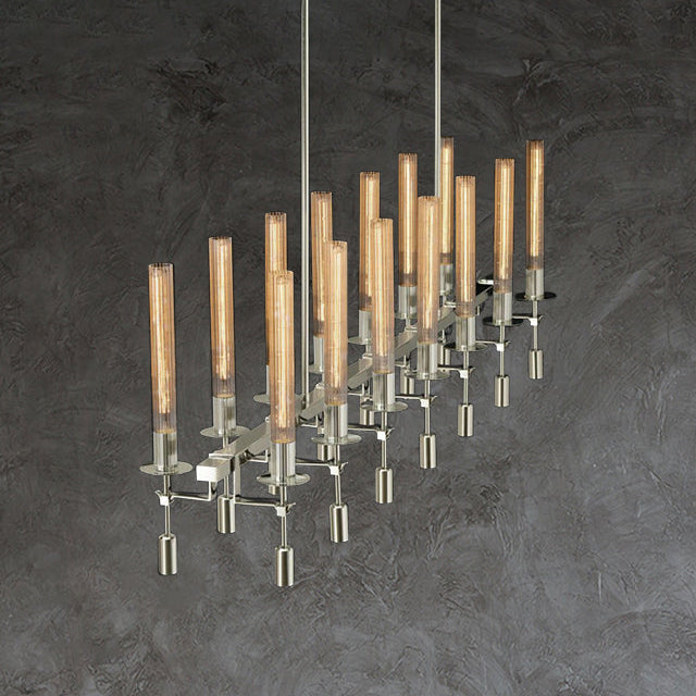 Antizer Candelabra Linear Glass Tube Chandelier