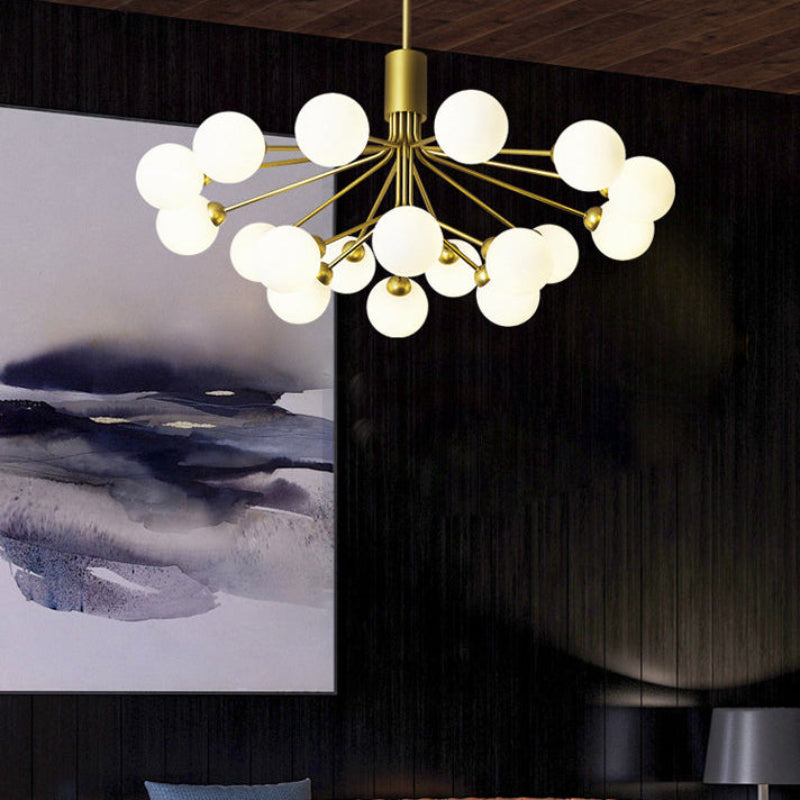 Antizer Modern Frosted Glass Globe Chandelier