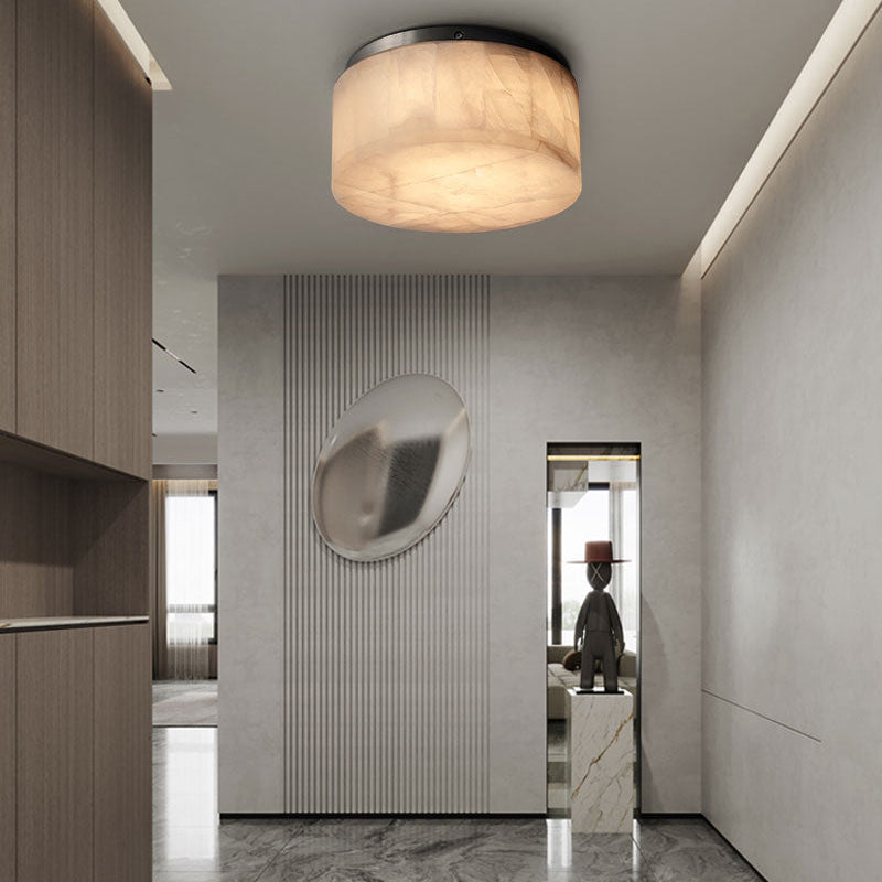 Antizer Minimalist Round Alabaster Ceiling Light