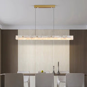 Antizer Modern Minimalist Linear Alabaster Chandelier