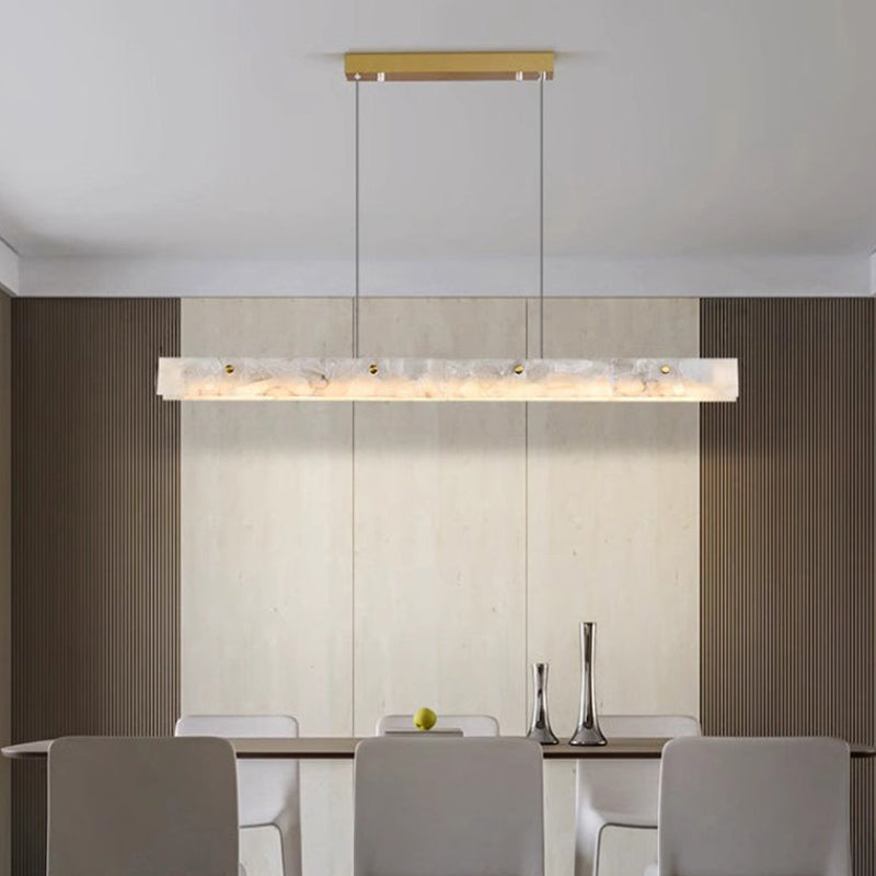 Antizer Modern Minimalist Linear Alabaster Chandelier