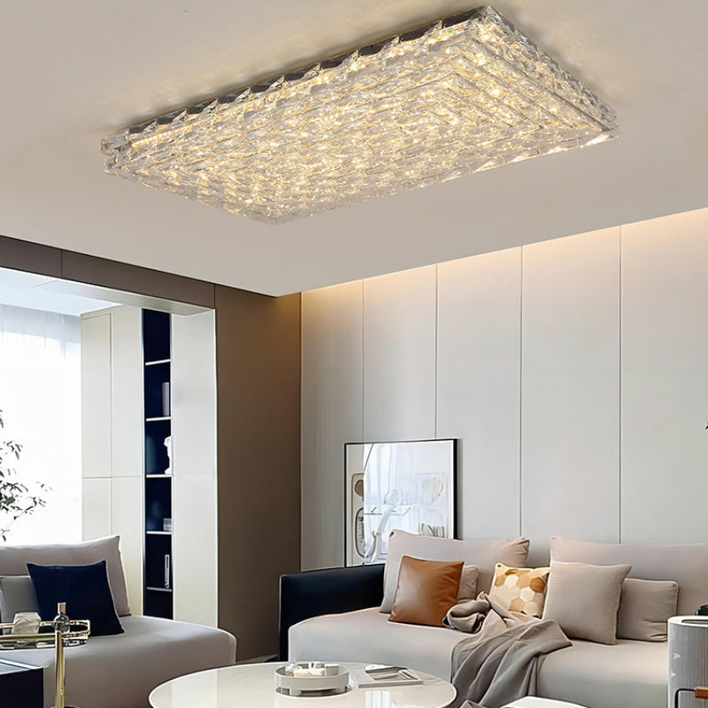 Antizer Modern Rectangle Crystal Ceiling Light