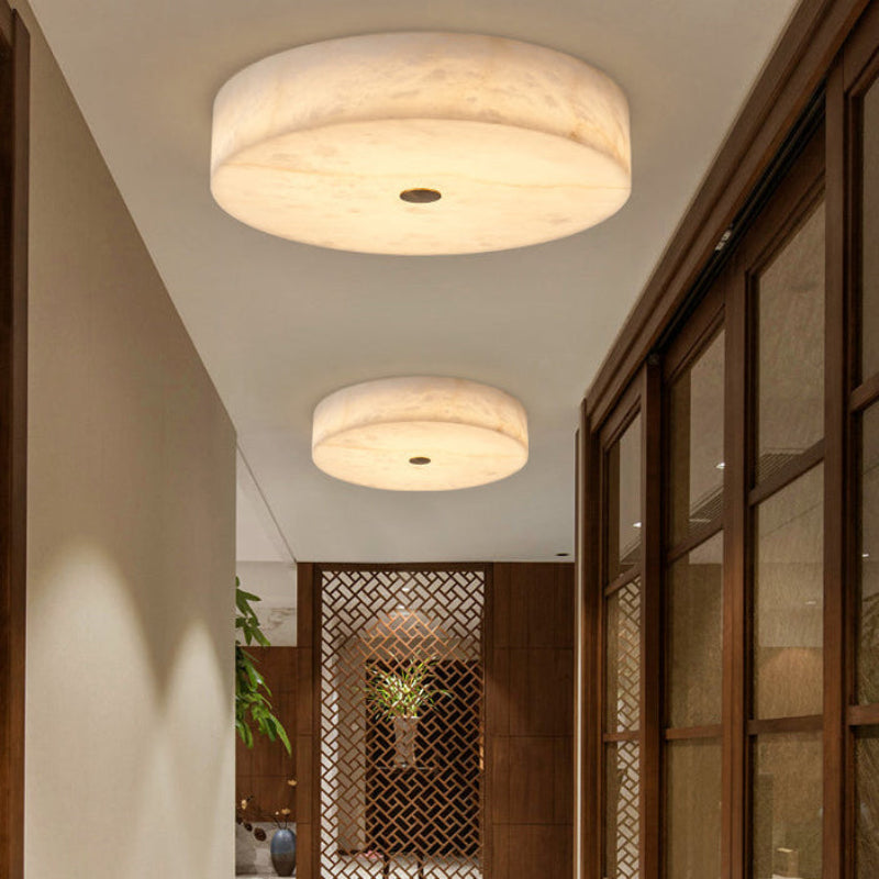 Antizer Modern Round Alabaster Ceiling Light