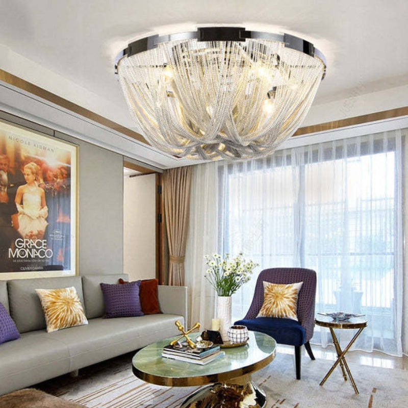 Antizer Luxury Chain Tassel Ceiling Light
