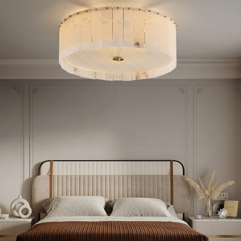 Antizer Modern Drum Alabaster Ceiling Light