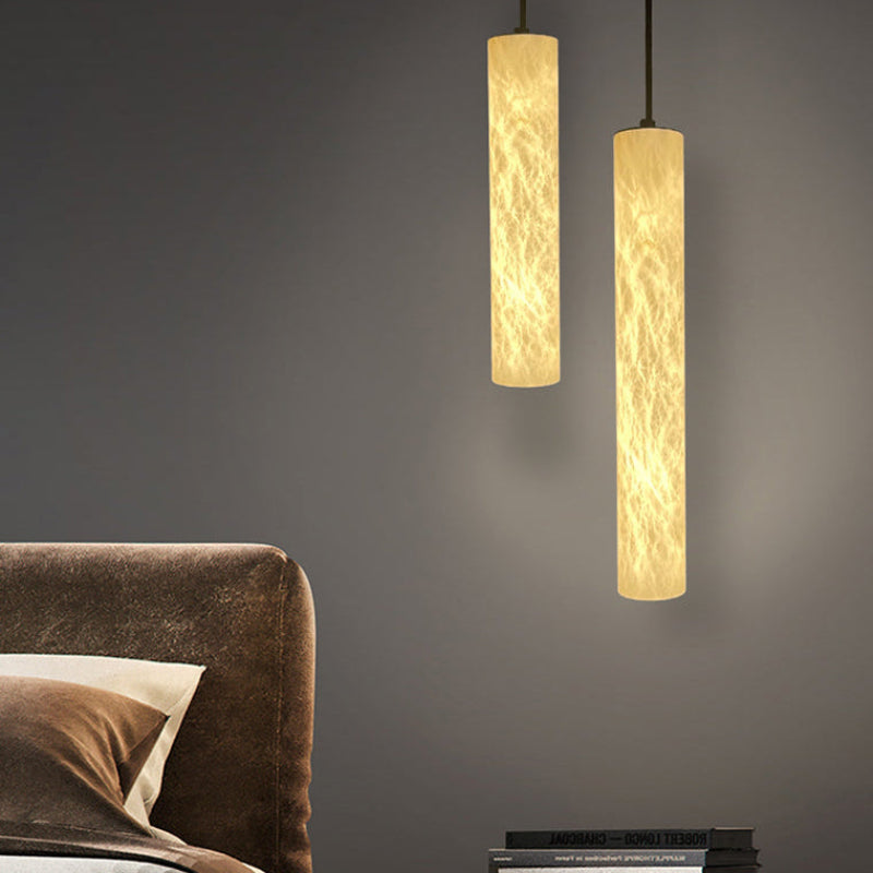 Antizer Minimalist Alabaster Tube Pendant Light