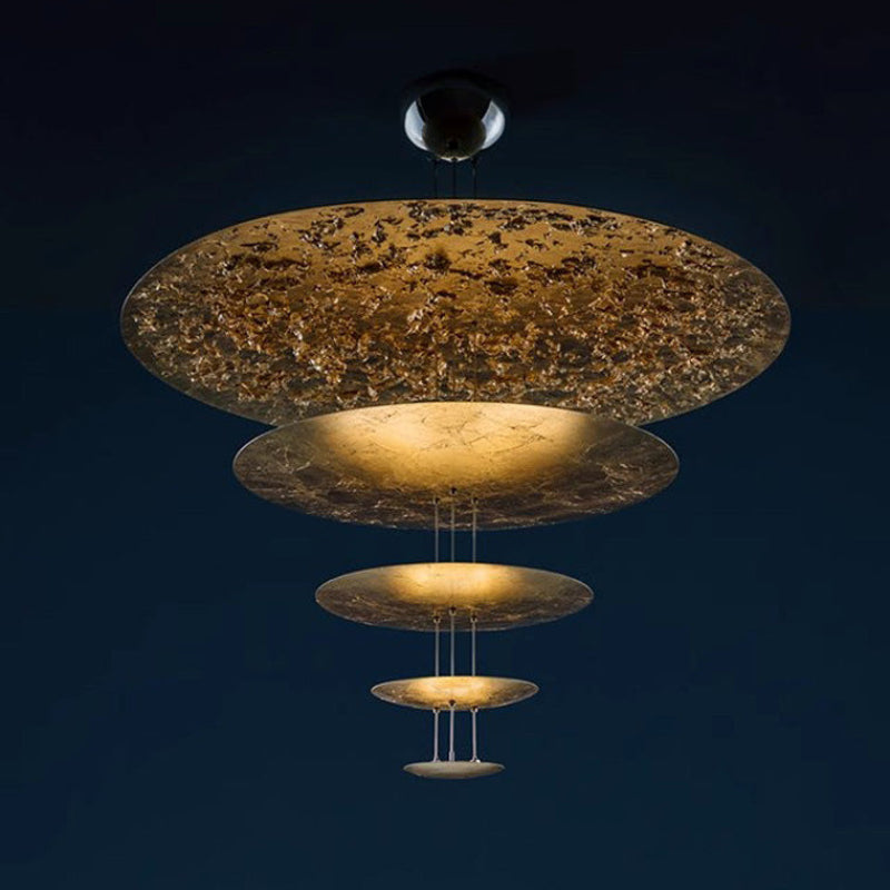 Antizer Gold Tiered Discs Chandelier