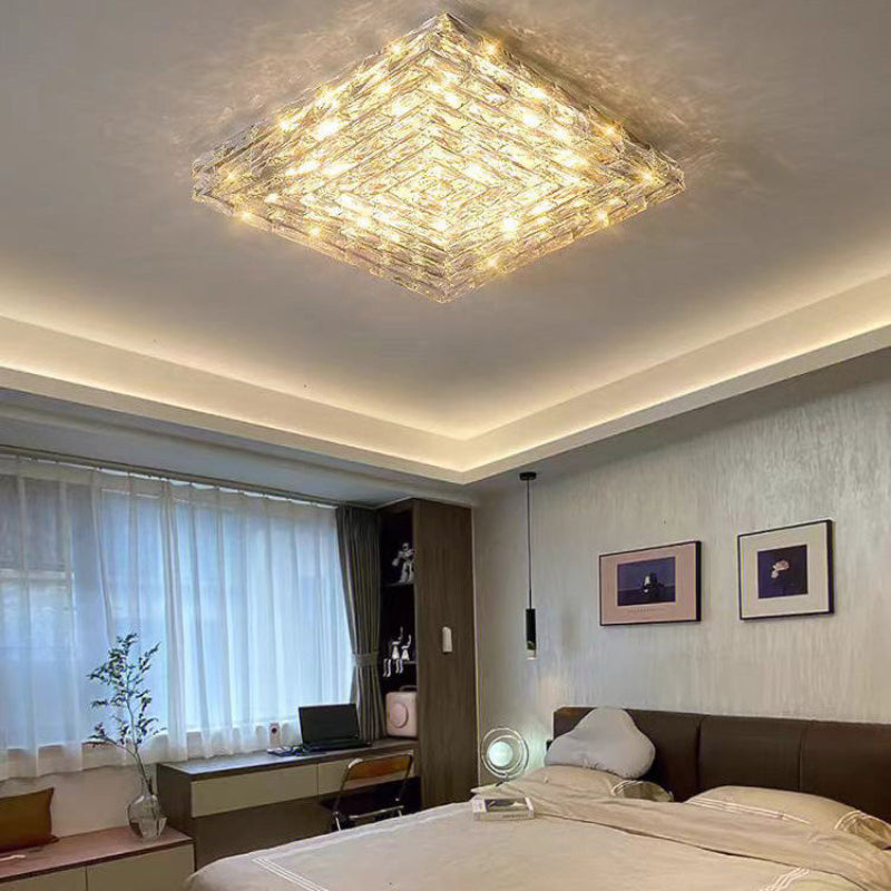 Antizer Modern Square Crystal LED Ceiling Light