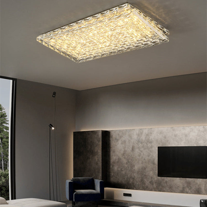 Antizer Modern Rectangle Crystal Ceiling Light
