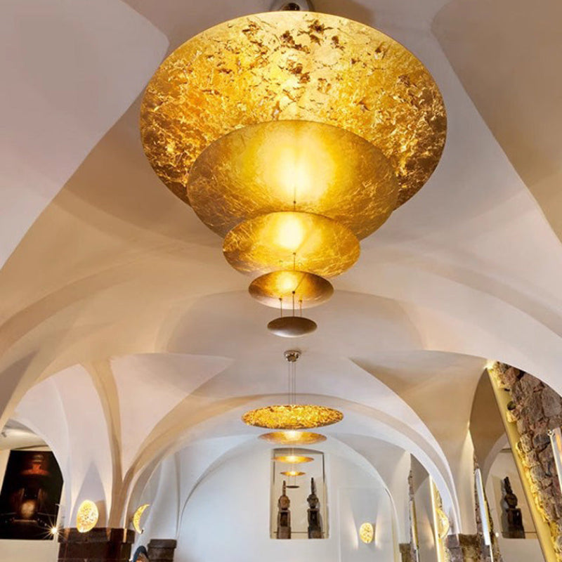 Antizer Gold Tiered Discs Chandelier