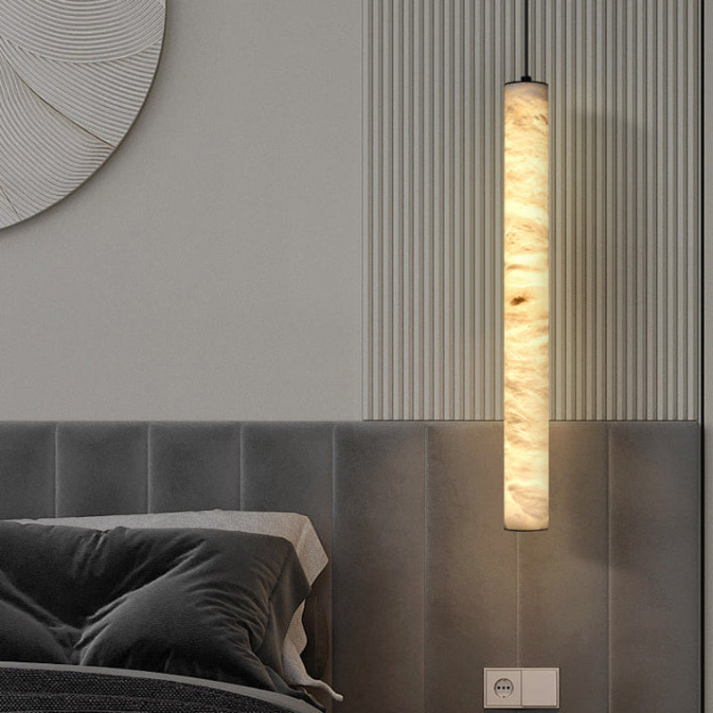 Antizer Minimalist Alabaster Tube Pendant Light