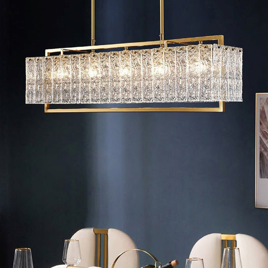 Antizer Textured Glass Linear Chandelier