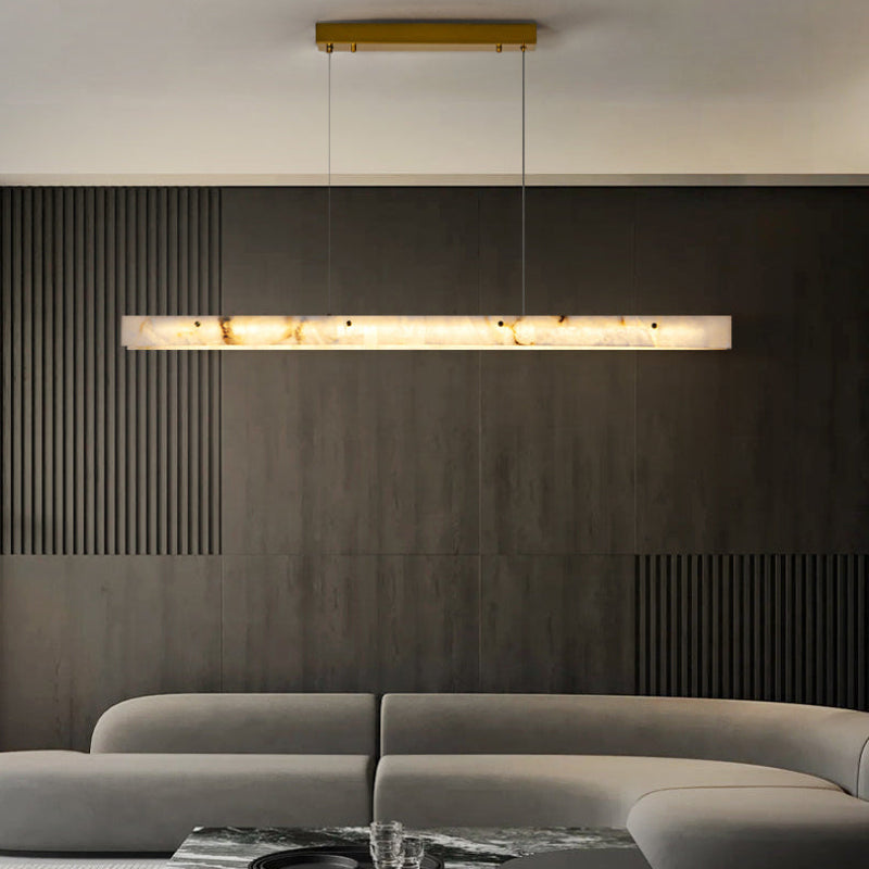 Antizer Modern Minimalist Linear Alabaster Chandelier