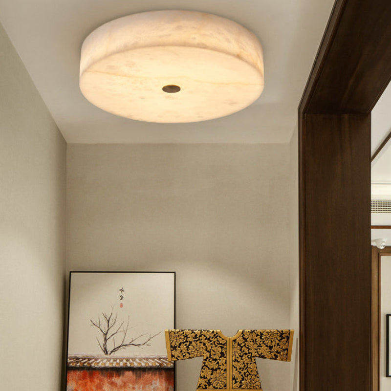 Antizer Modern Round Alabaster Ceiling Light