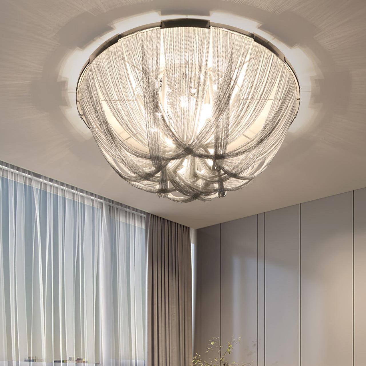 Antizer Luxury Chain Tassel Ceiling Light