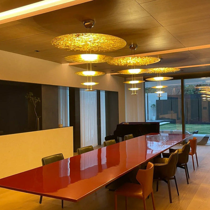 Antizer Gold Tiered Discs Chandelier