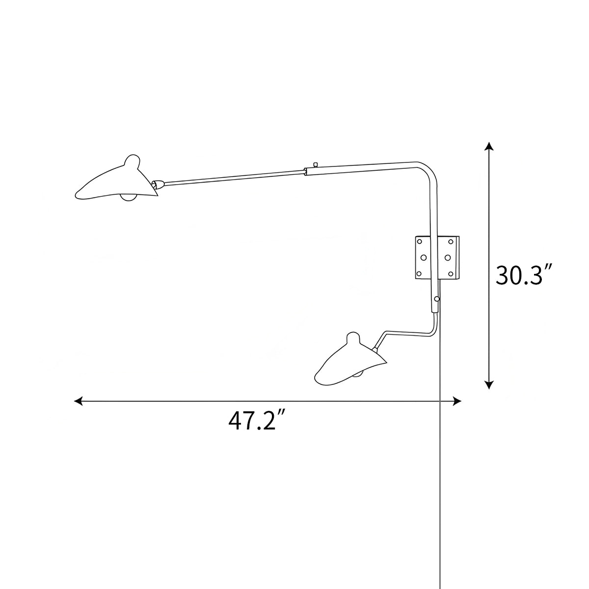 Antizer Two Arm Plug In Wall Sconce for Bedroom
