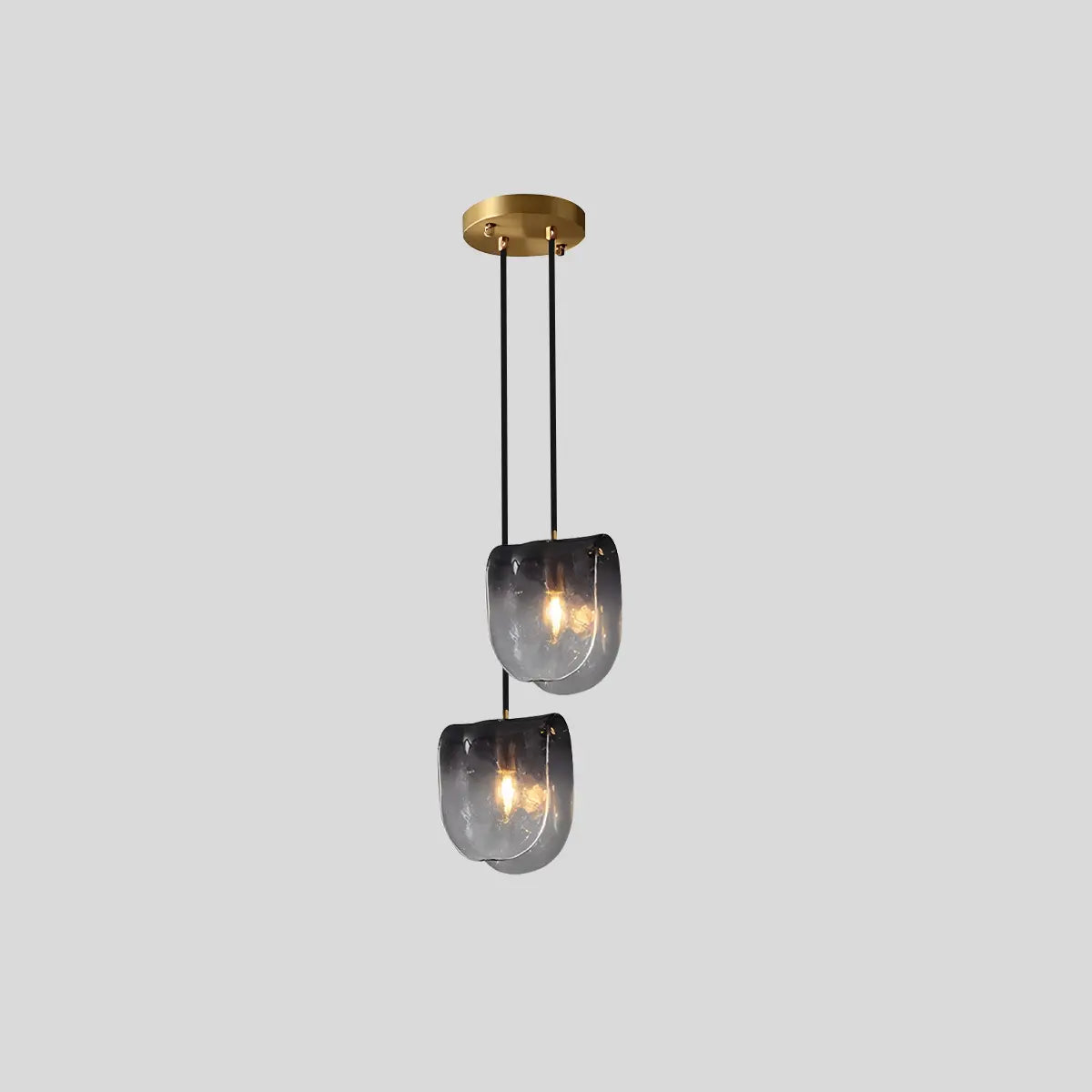 Antizer Modern Gradient Glass Pendant Light for Bedside 2 Heads