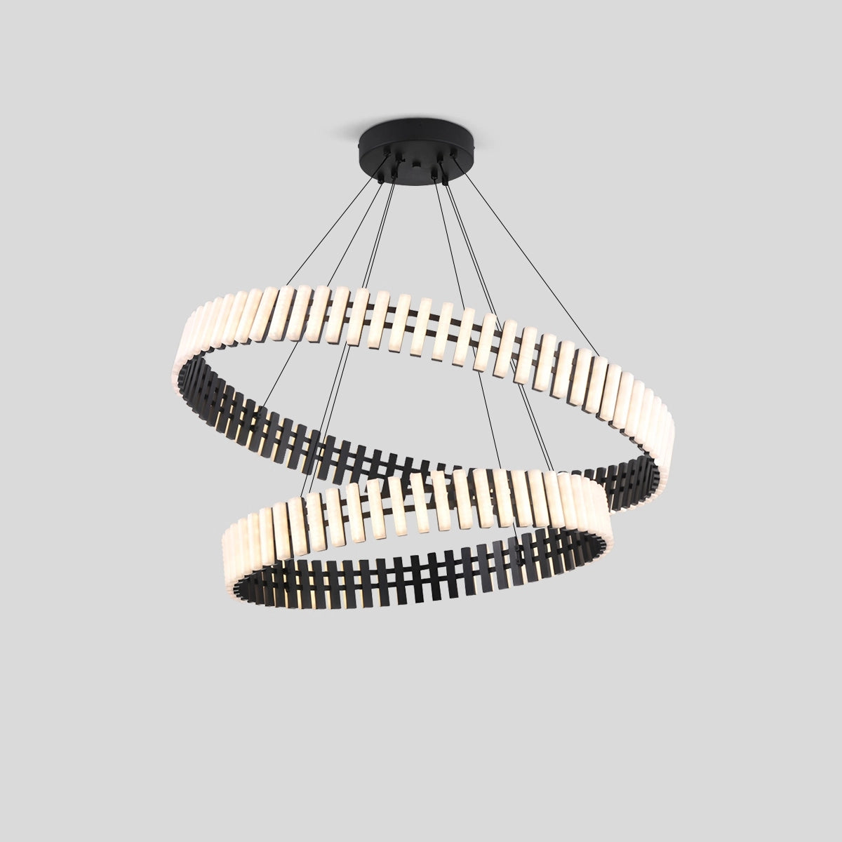 Antizer Nordic Creative Circle Chandelier 2 Rings Warm Light