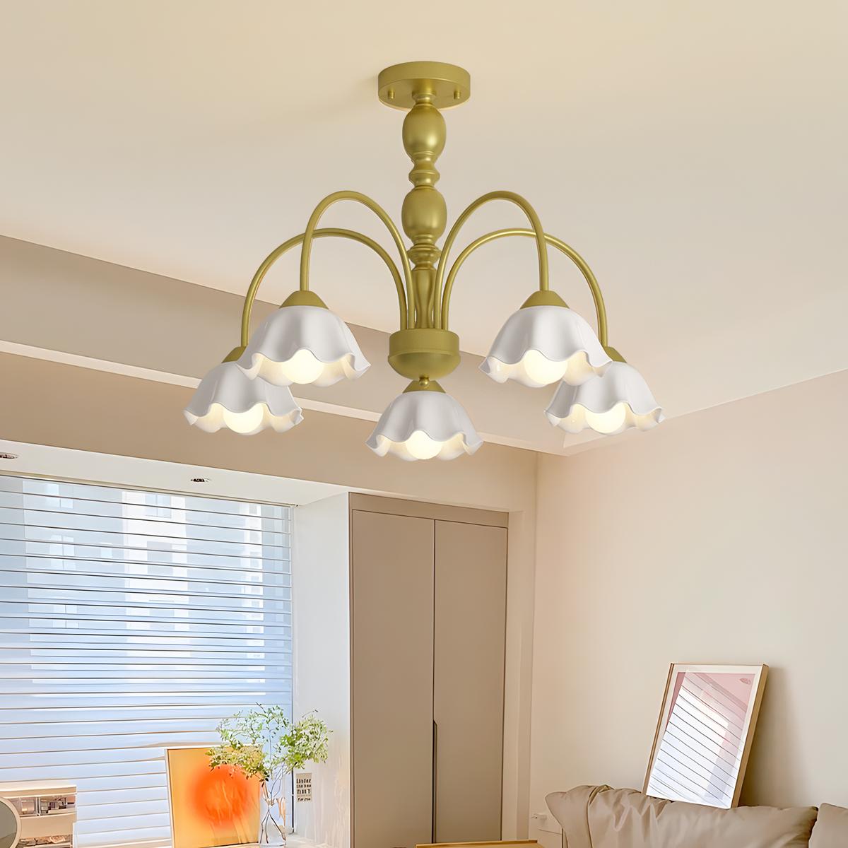 Antizer French Pastoral Style Flower Chandelier