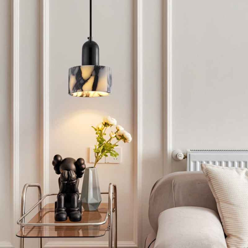 Antizer Modern Black Dome Stone Pendant Light
