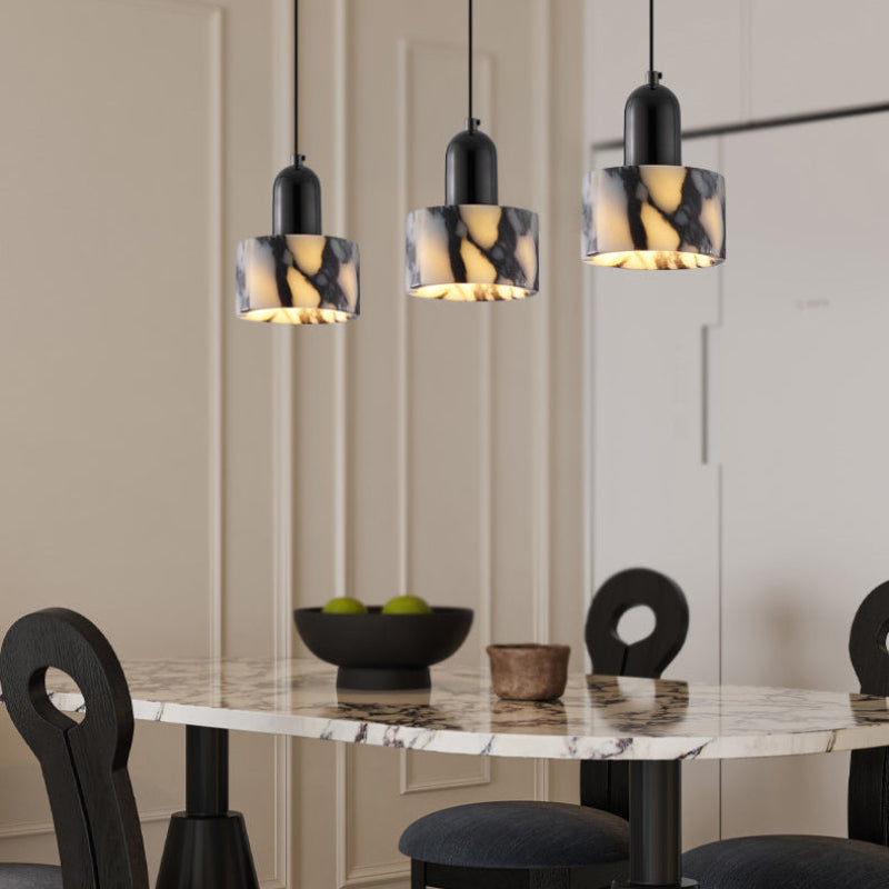 Antizer Modern Black Dome Stone Pendant Light