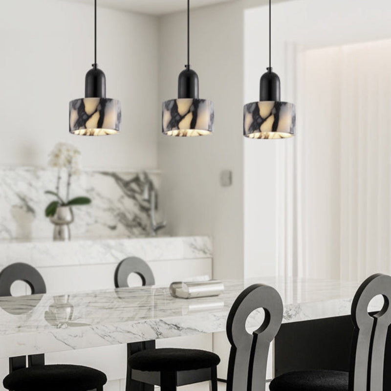 Antizer Modern Black Dome Stone Pendant Light